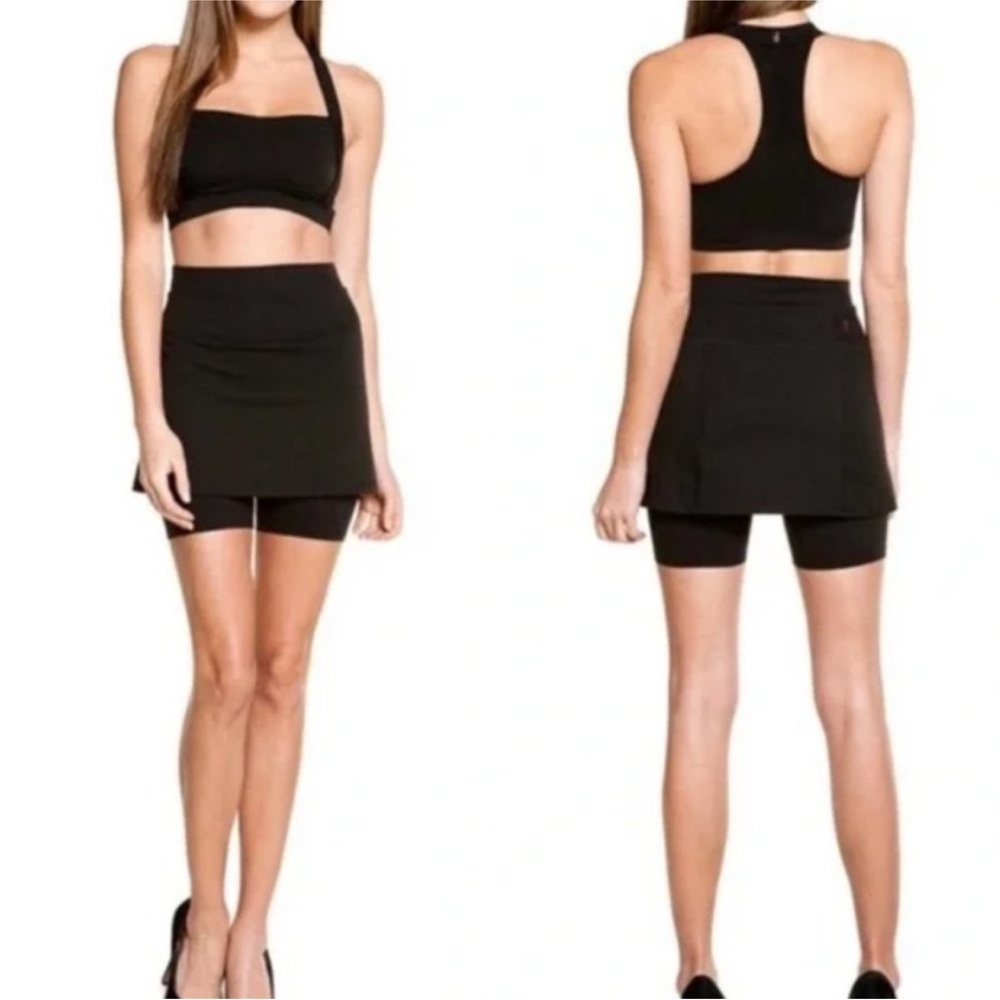 SPANX Black Bagel Buster Power Skort Tennis Skirt, Sz M